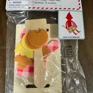 Elf Helper Wooden Toy Baking Set with Orange and Yellow Cookies